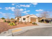 Charming single-story home featuring desert landscaping and a neutral color palette at 4790 Toscana Pl, Pahrump, NV 89061