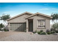 Charming single-story home featuring a two-car garage, neutral stucco facade, and desert landscaping at 2721 Avril Point St, Las Vegas, NV 89156