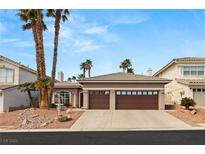 Charming single-story home with a two-car garage and desert landscaping at 3747 Broadmead St, Las Vegas, NV 89147