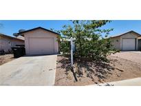 Charming single-story home featuring a private garage and a well-maintained front yard with mature landscaping at 510 Holick Ave, Henderson, NV 89011
