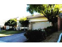 Charming single-story home featuring a two-car garage and well-manicured landscaping at 9485 Parkmoor Ave, Las Vegas, NV 89149
