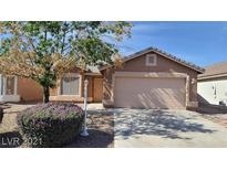 Charming single-story home with a well-maintained front yard and an attached two-car garage at 5988 Turtle River Ave, Las Vegas, NV 89156