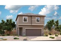 Charming two-story home with a two car garage, neutral paint, and landscaped front yard at 4795 Illustria Ave, Las Vegas, NV 89141
