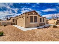 Charming single-story home with neutral stucco, stone accents, and a well-maintained gravel front yard at 3891 Sedgwick, Pahrump, NV 89061