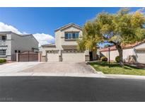Charming two-story home with a three-car garage and well-maintained landscaping at 8073 Villa Pulido St, Las Vegas, NV 89131