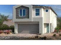 Charming two-story home featuring a modern design and a spacious two-car garage at 9989 River Corral St, Las Vegas, NV 89166