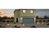 Charming two-story home with a desert landscaped front yard and an attached two-car garage at 1644 Square Fields St, Las Vegas, NV 89115