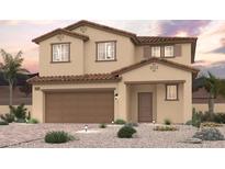 Charming two-story home features a brown two car garage, neutral color palette, and desert landscaping at 5152 Eagle Way, North Las Vegas, NV 89031