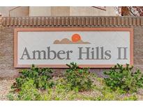 Amber Hills II community sign with manicured greenery at , Las Vegas, NV 89118