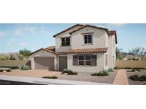 Charming two-story home featuring a tile roof, two-car garage, and low maintenance desert landscaping at 9232 Observatory St, Las Vegas, NV 89143