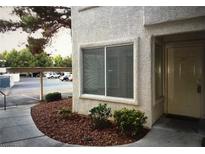 Condo exterior showcasing the front door and well-maintained landscaping at 3041 Casey Dr # 101, Las Vegas, NV 89120