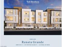 Modern townhome exterior featuring multi-story design and contemporary architectural details at 647 Spotted Falcon St, Las Vegas, NV 89138
