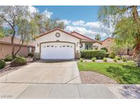 Charming single-story home featuring a well-maintained lawn and an attached two-car garage at 3029 Paseo Hills Way, Henderson, NV 89052