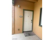Exterior entrance to unit #105 with doormat at 5158 S Jones Blvd # 105, Las Vegas, NV 89118