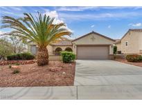 Charming single-story home with a desert landscape, a 2-car garage, and a well-maintained front yard at 2571 Thatcher Ave, Henderson, NV 89052