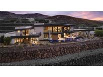 Luxury home boasts a modern design with a pool and mountain views at 6 Vista Crescent Ct, Henderson, NV 89012