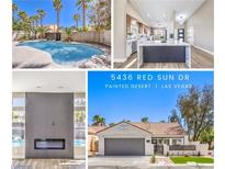 Beautiful single-story home in Las Vegas with a well-manicured front yard at 5436 Red Sun Dr, Las Vegas, NV 89149