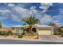 Charming single-story home featuring a desert landscape and a two-car garage at 4134 Riva De Tierra Ln, Las Vegas, NV 89135