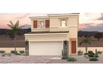 Two-story home featuring a two-car garage and desert landscaping at 250 Kobuk Ave, Henderson, NV 89011