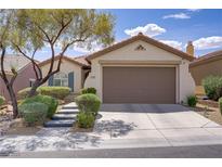 Charming single-story home featuring a well-maintained front yard and two-car garage at 11249 Revelry Ln, Las Vegas, NV 89138