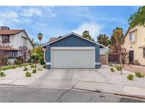 Charming single-story home featuring a two-car garage and low-maintenance desert landscaping at 4205 Caliper Dr, Las Vegas, NV 89110