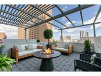 Relax on the rooftop patio with comfortable seating and a modern fire pit with amazing views at 2700 Las Vegas Blvd # 505, Las Vegas, NV 89109