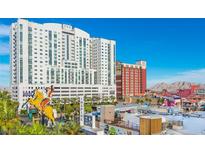 Inspiring cityscape view featuring hotels and an illuminated horse statue at 150 Las Vegas Blvd # 1606, Las Vegas, NV 89101
