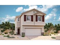 Charming two-story home featuring a two-car garage, neutral stucco, and decorative shutters at 1010 Smiths Island Ave, North Las Vegas, NV 89084