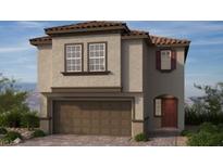 Charming two-story home with a tile roof and a two-car garage, showcasing a modern and inviting design at 4204 Mount Bonnell Ave, North Las Vegas, NV 89081