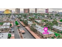 Aerial view showcasing the apartment complex and its proximity to the Las Vegas Strip at 595 S Royal Crest Cir # 24, Las Vegas, NV 89169