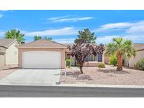 Charming single-story home with a two-car garage, desert landscaping, and mature trees for added curb appeal at 2573 Grandville Ave, Henderson, NV 89052