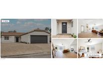Charming single story house with a front yard featuring desert landscaping and a two car garage at 427 Wright Way, Henderson, NV 89015