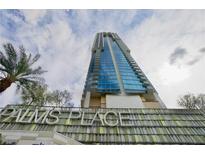 Striking full exterior shot of the Palms Place building in Las Vegas, Nevada at 4381 W Flamingo Rd # 3118, Las Vegas, NV 89103