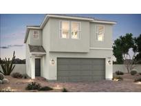 Two-story home featuring a two-car garage and modern architectural style at 8148 Rockflower St, Las Vegas, NV 89113