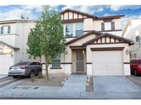 Charming two-story home with a one-car garage and well-maintained front yard at 1259 Plum Canyon St, Las Vegas, NV 89142