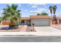 Charming single-story home featuring desert landscaping, a two-car garage, and a welcoming front entrance at 421 Carlin Ave, Las Vegas, NV 89110