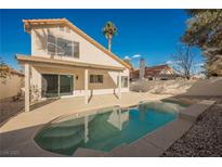 Sparkling pool with patio offers a private outdoor oasis, perfect for relaxation and entertaining at 4669 Winfield Dr, Las Vegas, NV 89147