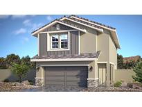Charming two-story home with gray trim, gray garage, and meticulously landscaped front yard at 505 Red Lovebird Ave # Lot 1229, Henderson, NV 89011