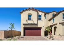 Stylish two-story home featuring desert landscaping, a brick driveway and a two car garage at 340 Taylor St, Henderson, NV 89015