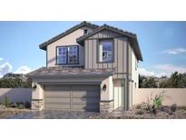 Charming two-story home with a neutral color palette, gray trim, a two-car garage, and desert landscaping at 516 Red Lovebird Ave # Lot 1242, Henderson, NV 89011