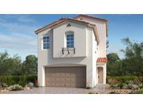 Stunning two-story home featuring a Spanish colonial revival architectural style, complemented by lush landscaping at 328 Taylor St, Henderson, NV 89015