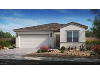 Charming single-story home with a two-car garage and desert landscaping at 4250 E Brusca Way, Pahrump, NV 89061