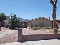 Charming single-story home with brick accents and low-maintenance landscaping, offering curb appeal at 109 Prince Ln, Las Vegas, NV 89110