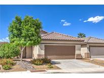 Charming single-story home featuring a well-maintained front yard, covered entry, and a two-car garage at 344 Golden Shore Dr, Las Vegas, NV 89123