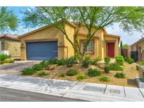 Charming single story home with landscaped front yard and shade tree at 5854 Olivine Falls Ave, Las Vegas, NV 89130