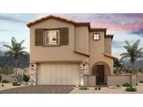 Charming two-story home featuring a stucco exterior, a two-car garage, and desert landscaping at 8910 Wallner St, Las Vegas, NV 89166