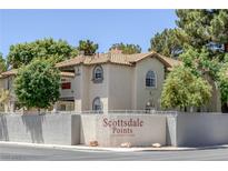 Scottsdale Points condominiums with beautiful architecture and mature landscaping at 6804 Elm Creek Dr # 202, Las Vegas, NV 89108