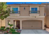 Charming two-story home with front yard landscaping and a two-car garage at 4535 Mission Meadow Cir, Las Vegas, NV 89139