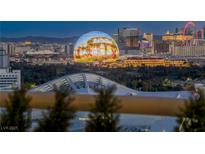 Las Vegas city view featuring the Sphere and the strip at twilight, captured from an elevated vantage point at 2857 Paradise Rd # Ph 3002, Las Vegas, NV 89109