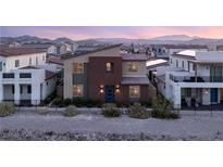 Beautiful two-story home featuring modern architecture and a well-manicured front yard in a Gathering-friendly neighborhood at 2578 Skylark Trail St, Henderson, NV 89044